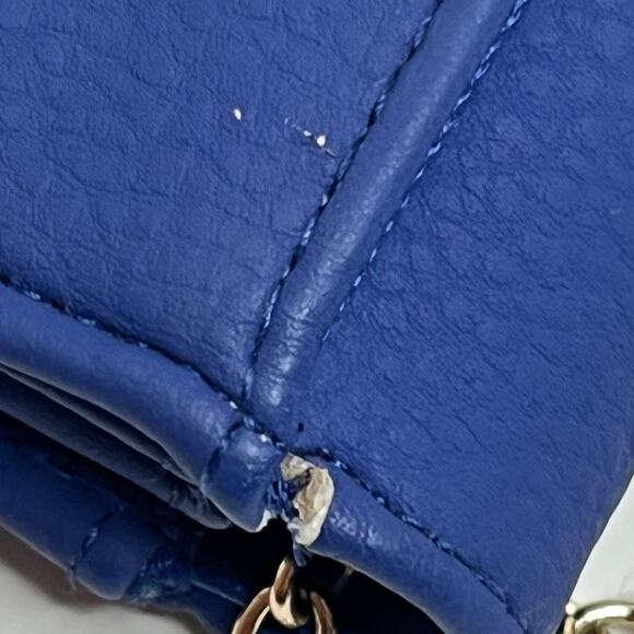 Crossbody Purse Dark Blue/Purple Faux Leather Safe Keeper with Gold Accents - Picture 12 of 12